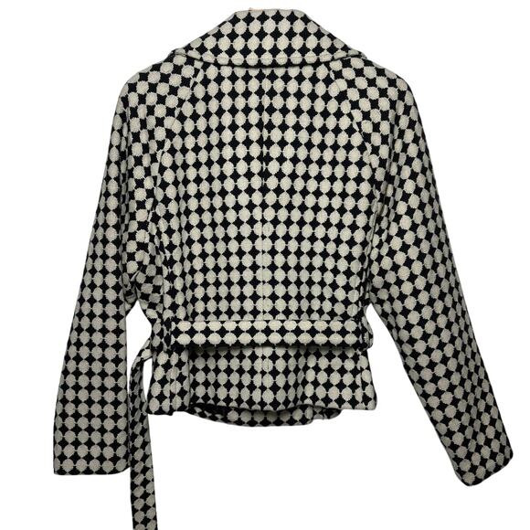 Sharagano Wool Blend Belted Peacoat Jacket Size 12 Structured Office Old Money - Picture 8 of 12